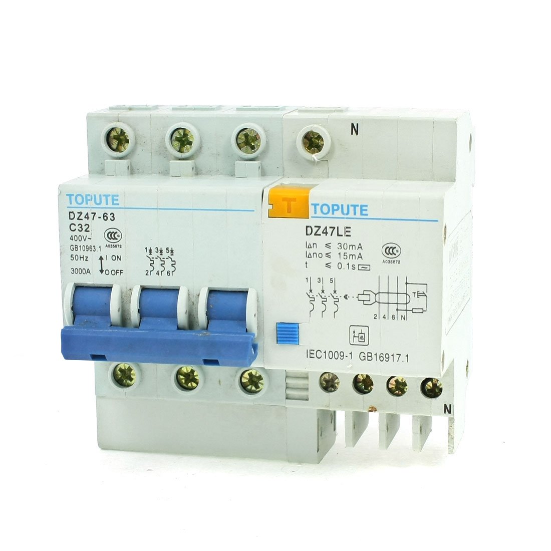 IEUMJNAT 3000A Breaking Capacity 3 Poles 3P Leakage Circuit Breaker AC 400V 32A