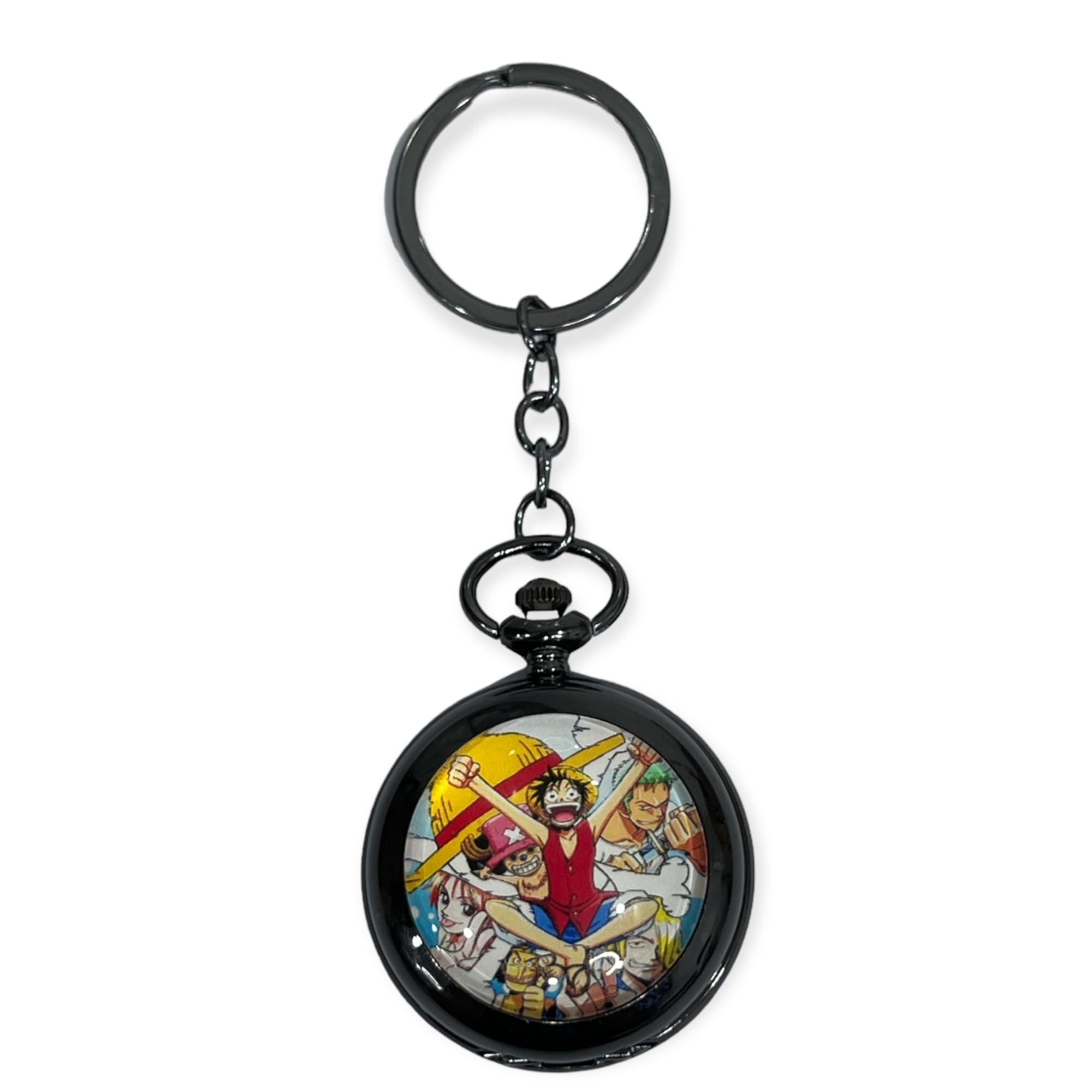 AUGENAUGEN Premium Pocket Watch Metal Keychain Monkey D Luffy Retro Vintage for Gifting With Key Ring Anti-Rust (Pack Of 1)