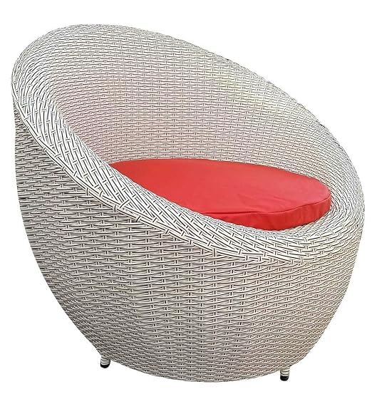 Image of Apple Chair & Table Set for Indoor||Outdoor || Garden || Balcony ||Living Room Tea ||Coffee Furniture Set Home Dcor (Standard, red & White (4 Chair 1 Table)
