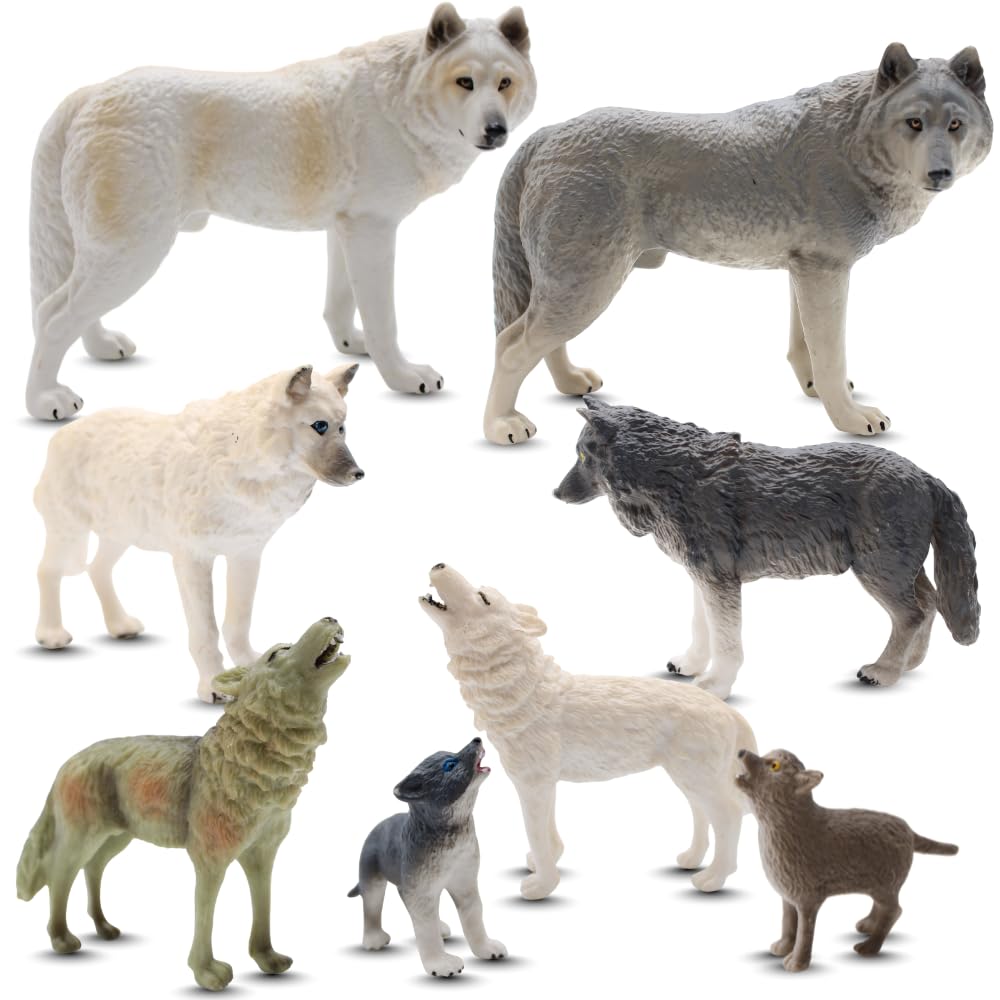 Amazon.com: ZAGA Toys Wolf Bundle | 8-Piece Arctic, Grey & Black