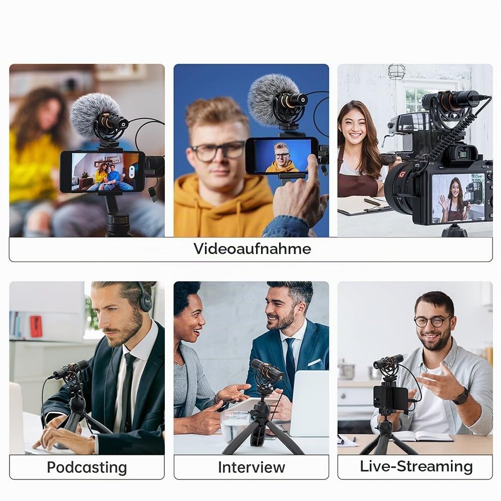 COMICA VM10 PRO Richtmikrofon Kamera Mikrofon, USB-C-Mikrofon für Kamera, Smartphone,PC. Ideal für Vlogging, Live-Streaming, Aufzeichnen. Dual-Mode Vifeo USB Shotgun-Mik mit Verstärkungsregelung