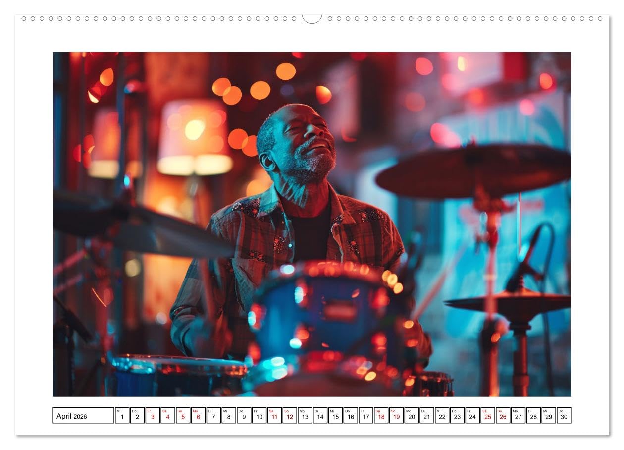 Jazz Geschichten um Mitternacht (hochwertiger Premium Wandkalender 2026 DIN A2 quer), Kunstdruck in Hochglanz: Mitternachtsmelodien: Eine Ode an das Lebensgefühl des Jazz (CALVENDO Kunst)