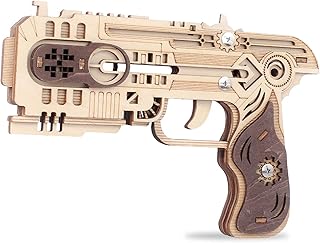 3D Wooden Puzzle, Rubber Band Gun, Wooden Toy Gun, Mechanical Model Kits to Build, DIY Craft Kit, Idea Gifts for Birthdays Christmas