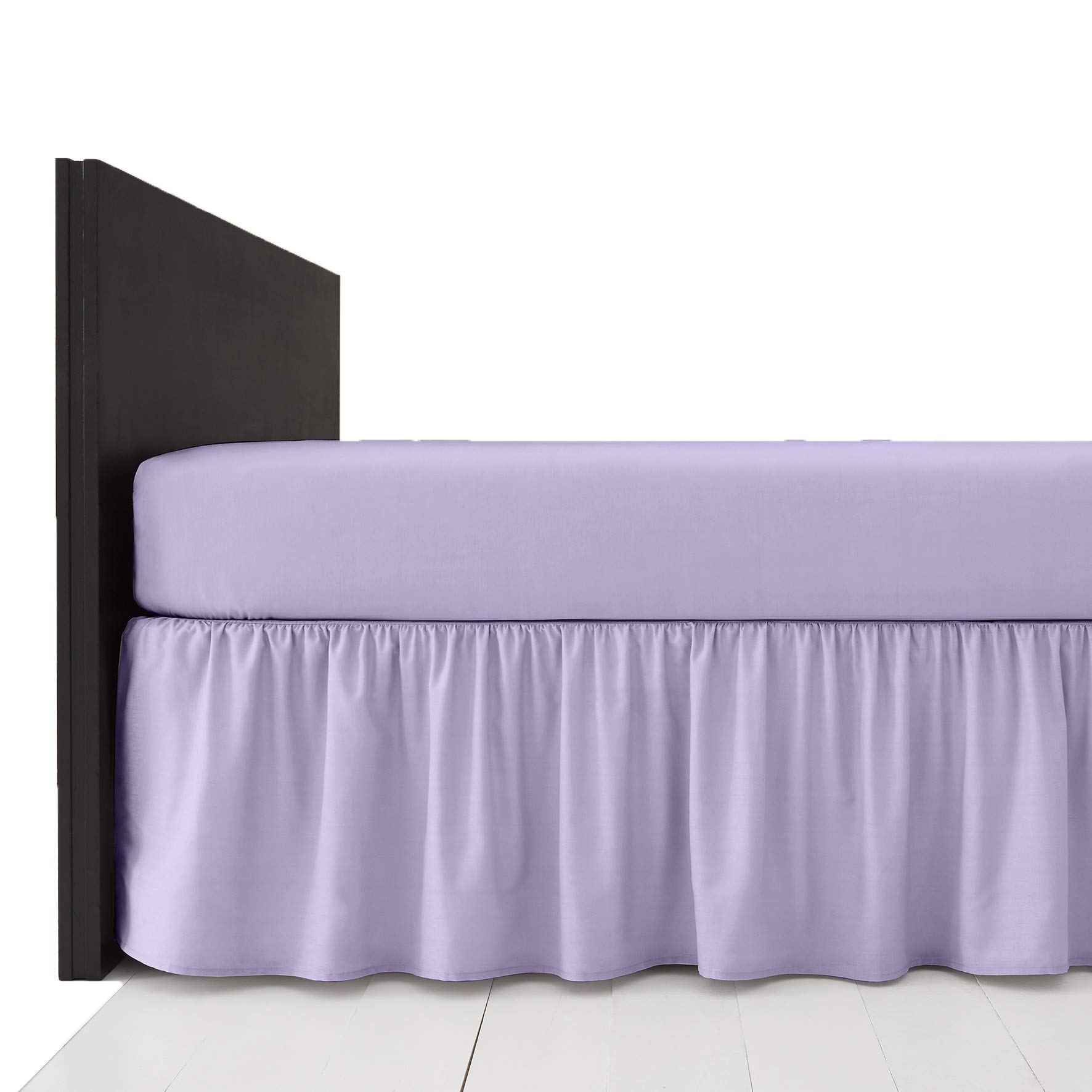 Amigozone Iris Plain Pollycotton Frilled Bed Base Valance Sheet (, King)