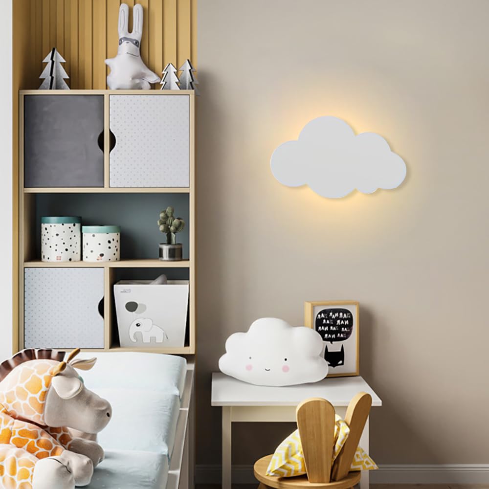 KZT LED Aplique de Pared con Interruptor Táctil Habitación Infantil Regulable Lámpara de Noche Interior Blanco Cálido Lámpara de Pared con Enchuf Niños Niñas Lámpara de lectura para Dormitorio Salon