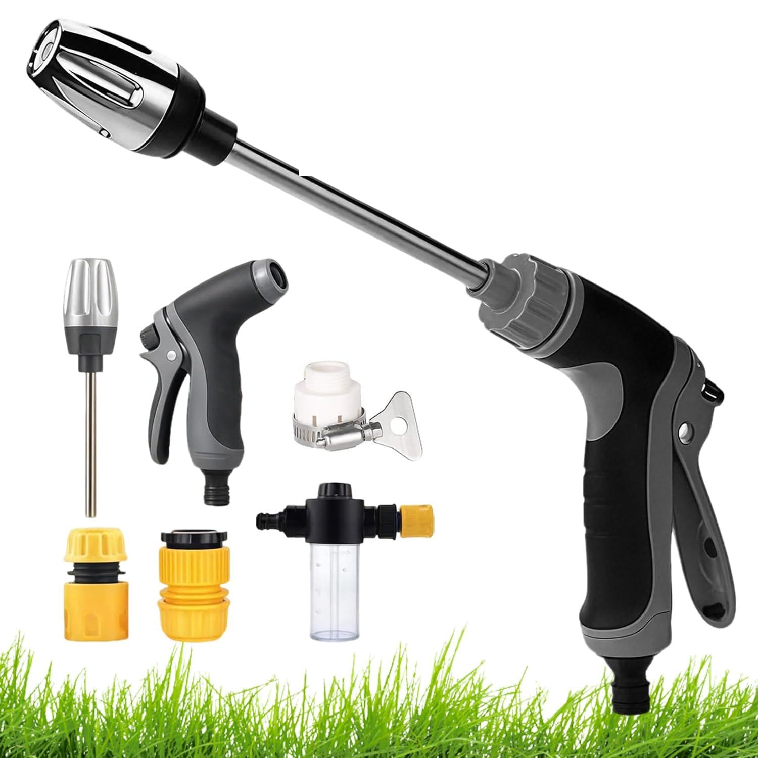 Power Jet pistola ad alta pressione, TurboWasher per tubo da giardino, Pistola ad alta pressione per tubo da giardino con accessori, Idrojet Power Washer per lavaggio auto giardino terrazza