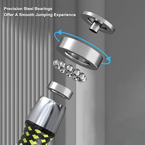 Miniatura 6 de Hererope - Cuerdas de saltar con peso para hombres y mujeres, cuerda de saltar de 12 libra con rodamiento de bolas, agarre antideslizante, cable de