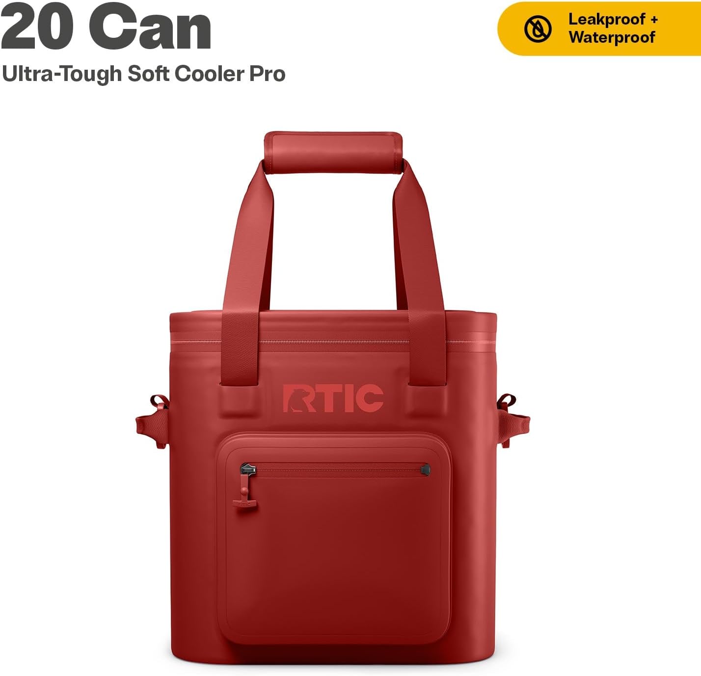 RTIC 20 Can Ultra-Tough Soft Cooler Pro, Insulated, Waterproof, Leak Proof, Portable Floating Bag for Beverage, Drink, Lunch, Outdoor, Beach, Car,Camping, Picnic, Fishing, Boat