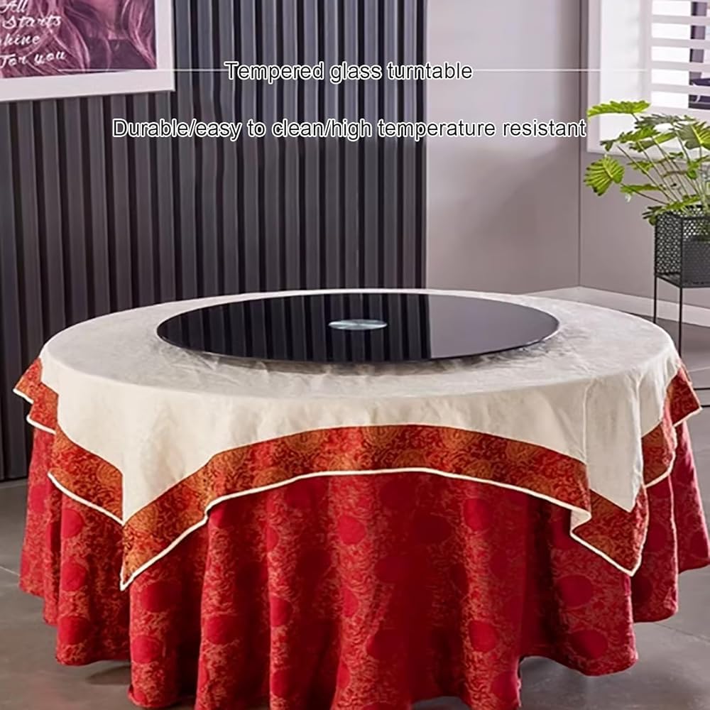 Obrotowy stolik Lazy Susan ze szkła hartowanego, obrotowa taca do serwowania Lazy Susan, obrotowa taca ozdobna, z obrotowym systemem wspomagania, talerz do serwowania obraca się płynnie (rozmiar