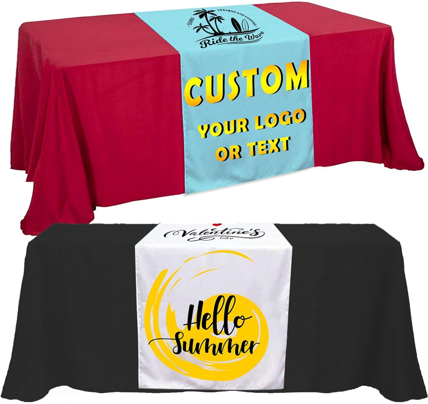 FUHTURCE Custom Table Runner with Business Logo Personalised Customised