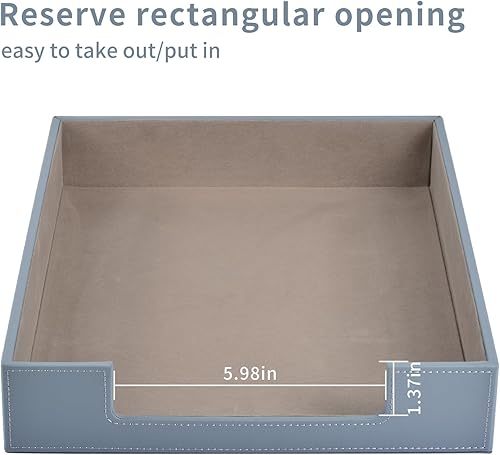 Miniatura 4 de Bandeja de cuero para cartas, bandeja apilable para documentos, organizador de escritorio para suministros de oficina, estante de papel A4,