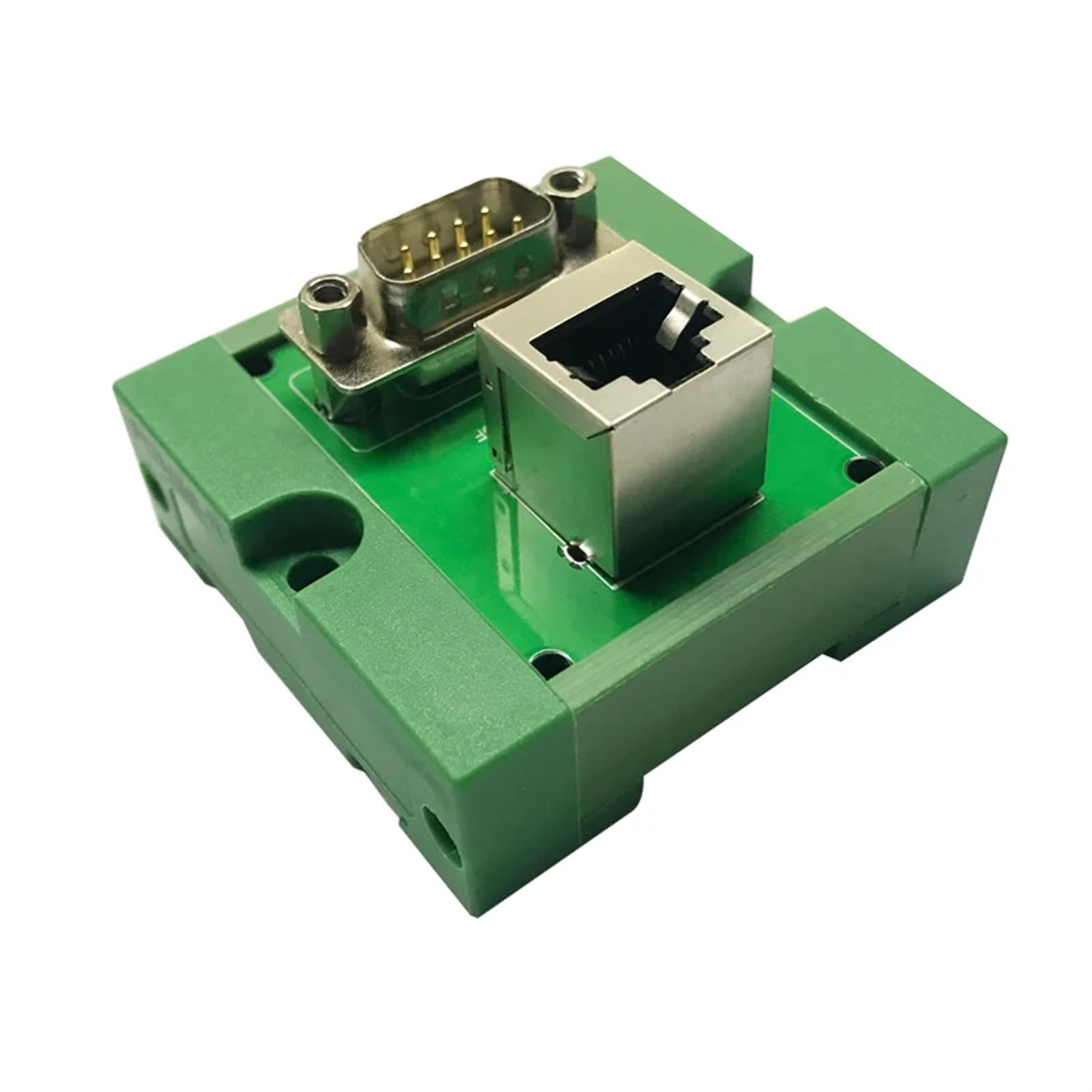 1 sztuka RS232 na port sieciowy adapter portu DB9 na RJ45, konwerter interfejsu, adapter portu LAN Net DB9 męski na RJ45, montaż na szynie DIN