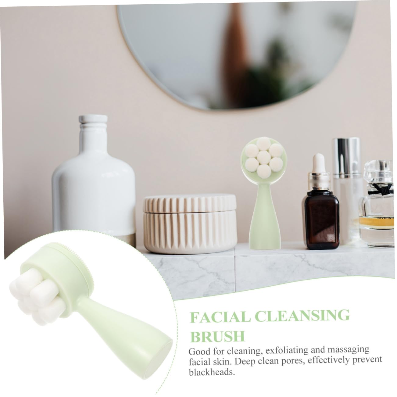 FRCOLOR Cepillo Facial De Limpieza Profunda De 3 Piezas Cepillo De Limpieza Facial Doble Para Todas Las Edades.