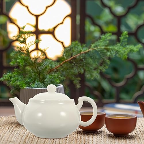 Miniatura 9 de UPKOCH Tetera de cerámica blanca con infusor – Olla de té Kungfu de porcelana de hueso para uso doméstico – Tetera de porcelana de 5.11 x 3.34 x
