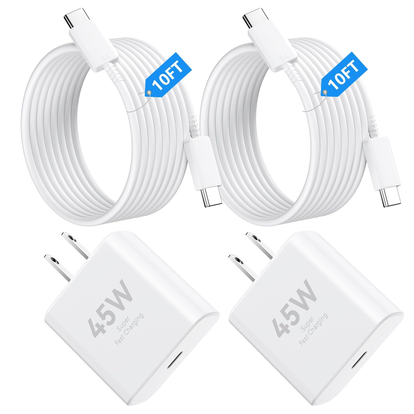 iPhone 16 Pro Max Charger Fast Charging, 45W Super Fast USB C Charger for iPhone 16 15 Pro Max 10ft Type C Cord with Fast Charger Block for iPhone 16/16 Pro/16 Pro Max/16 Plus,iPad, S24/S23