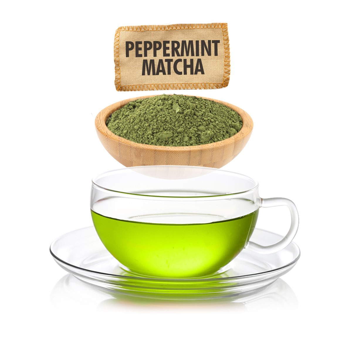English Tea Store Peppermint Matcha Green Tea Loose Leaf Sampler Size - 1oz Smooth Green Tea Blend with — view 2