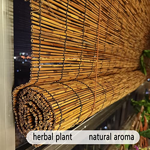 Cordless Reed Blinds For Windows,Bamboo Blinds For Windows,Bamboo Shades For Patio,Outdoor Cordless Natural Light Filtering Roller Sun Shade Hand Weave Privacy Screen Easy To Install #TOP2
