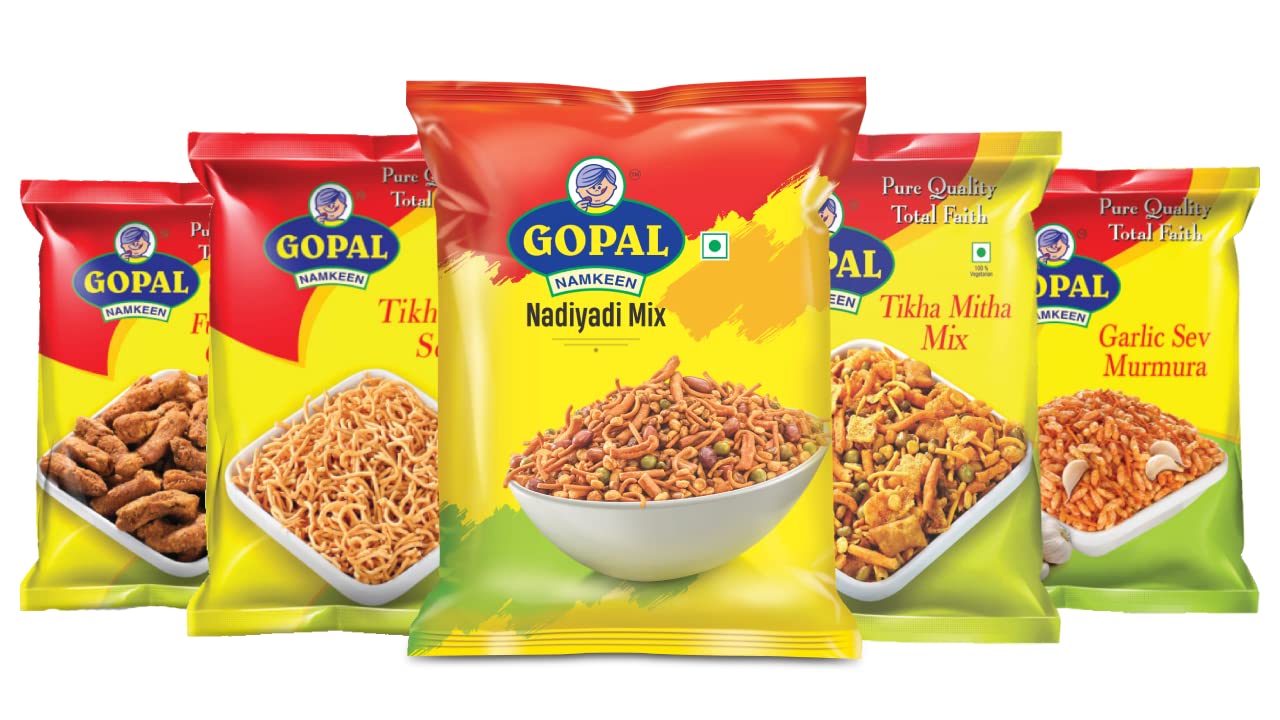 Gopal Namkeen Spicy Combo | Fulvadi Gathiya 450g |Tikhi Sev 500 G | Nadiyadi Mix 450gm| Tikha Mitha Mix 450g |Garlic Sev Murmura 500g. (B0B6J4KRF2) Amazon Price History, Amazon Price Tracker