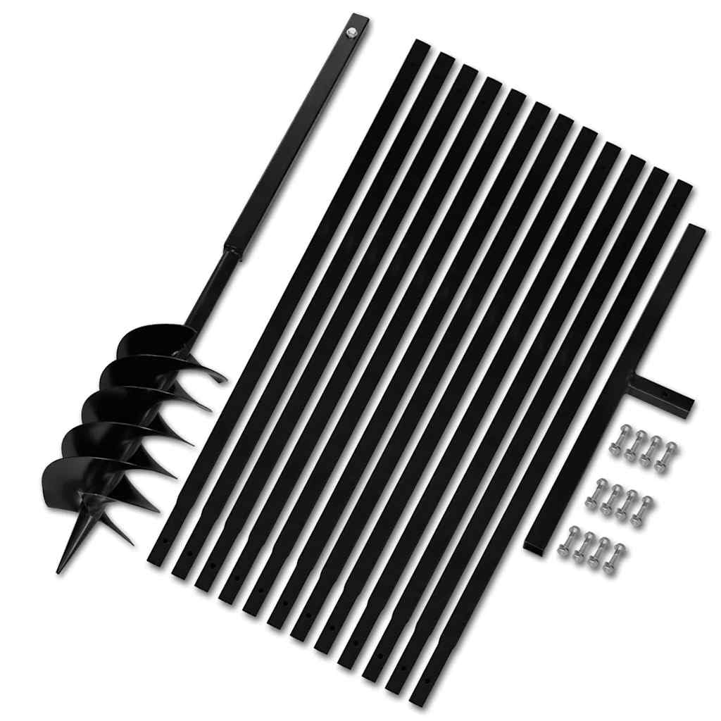 vidaXL Taladro de Tierra con Mango 150 mm con un Tubo de Extensión 13 m Acero