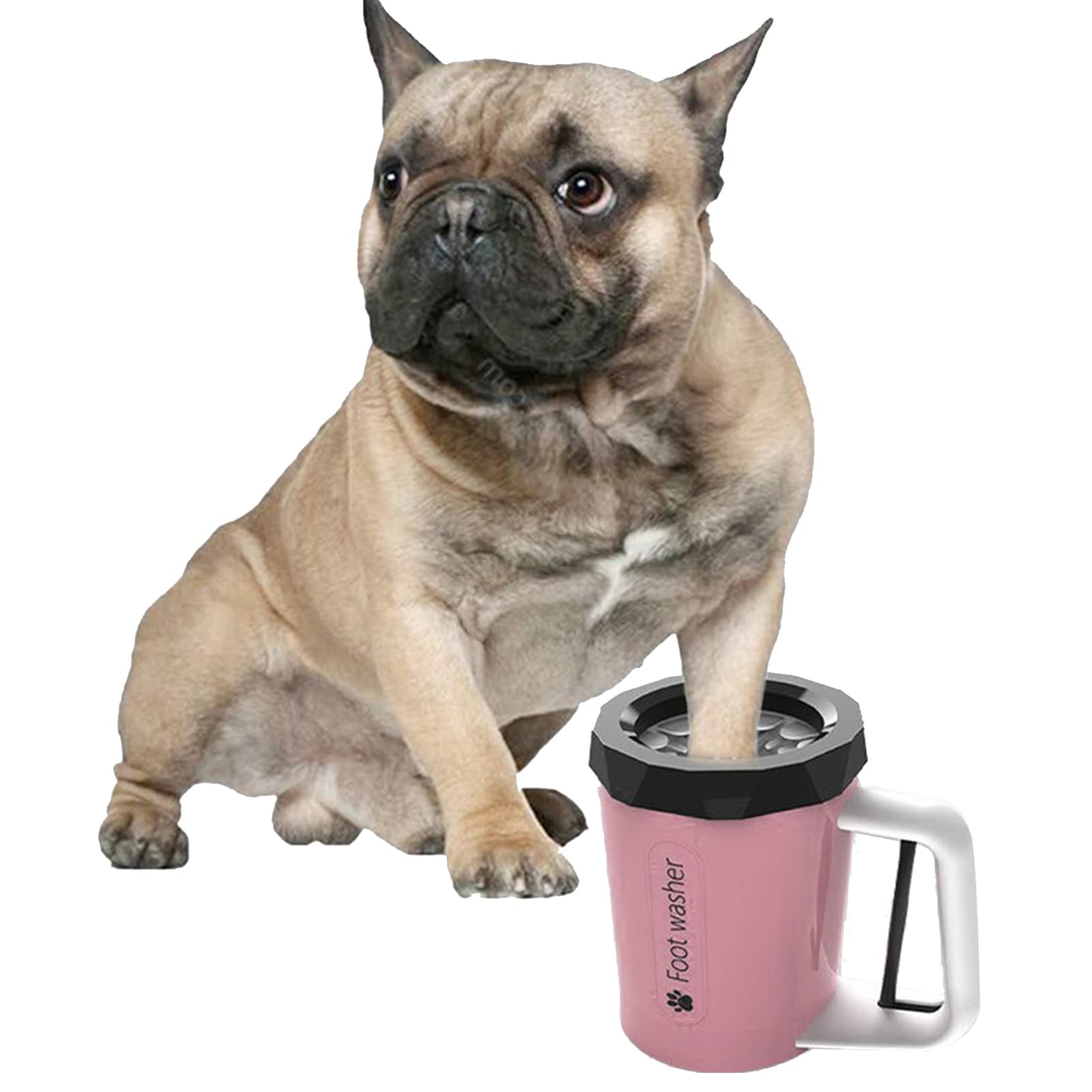 Cepillo for Patas de Perro con cerdas Silicona Suave for el Aseo Perros y Gatos sucias(Pink)