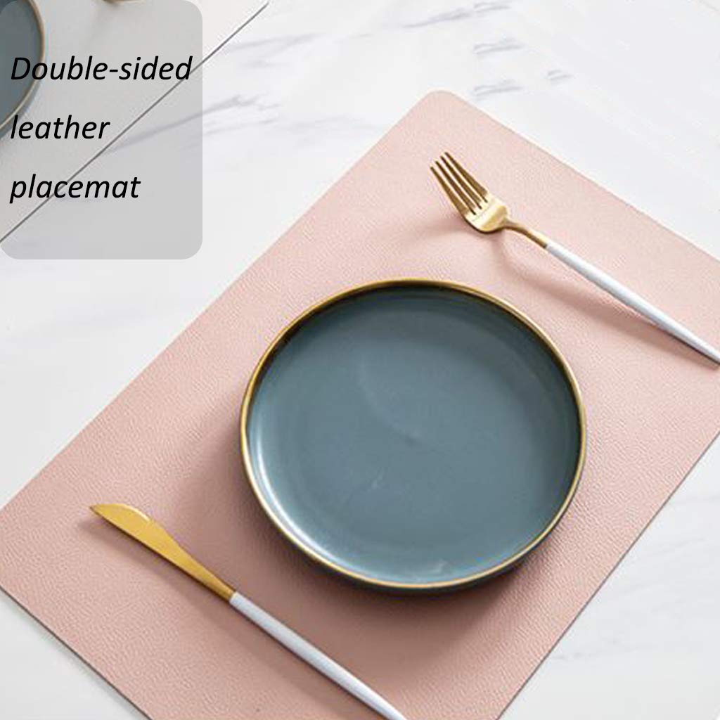 Faux Leather Placemats And Coasters Set, Round Leather For Dinner Table Mats Heat Resistant Washable Insulation Coffee Mats Kitchen Place Mats (2