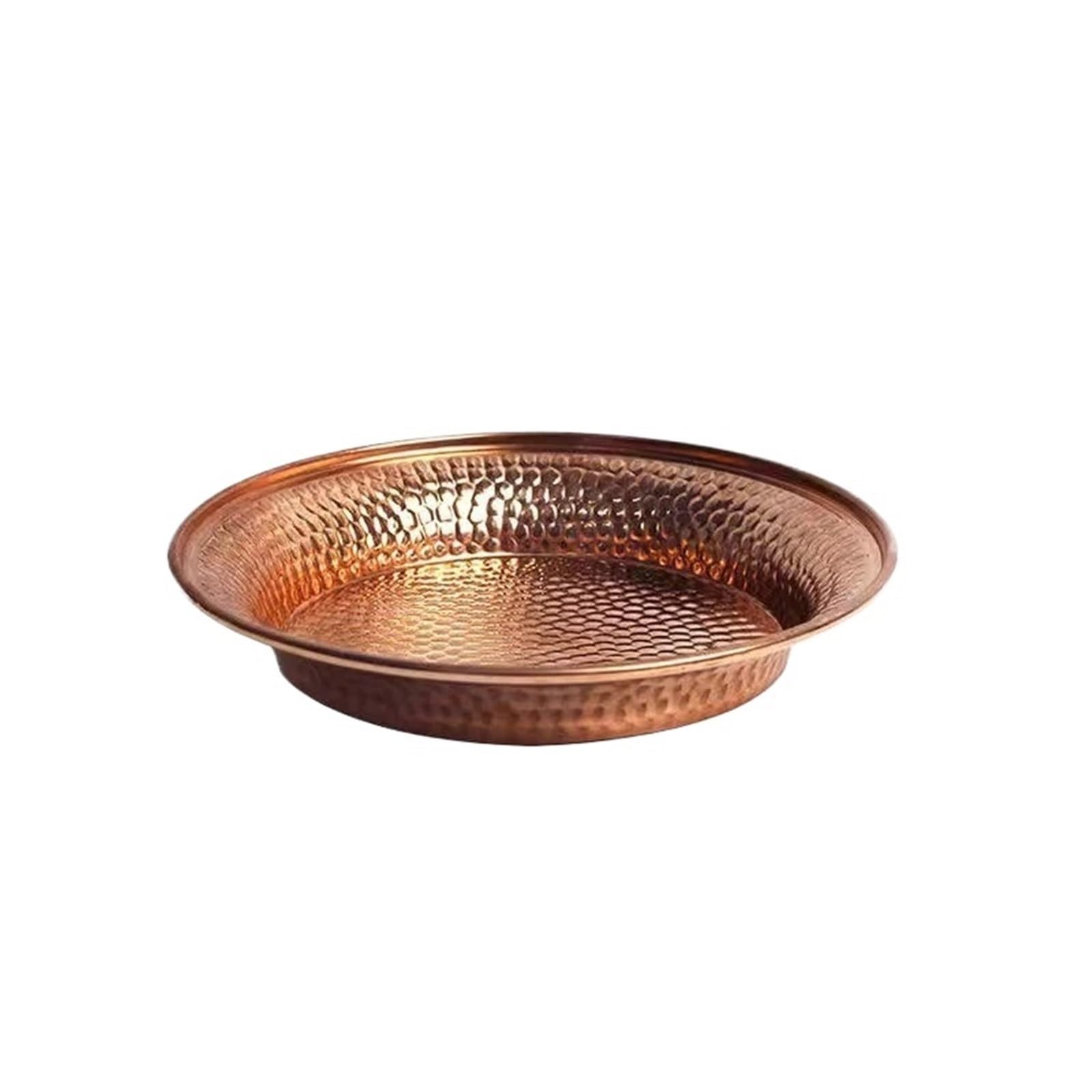 Hammered Tray Copper Hammer Tribute Plate, Fruit Saucer, Brass, Auspicious Luster, Tibetan for CoffeeJewellery(18 cm)