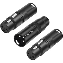 XLR Male to Female Audio Adapter, Black Shell Secure Locking Coupling Connector, 3-Pin Lossless Signal Transmission, Durable XLR Extender for Studio & Stage Equipment Cable Adapter 3-Pack