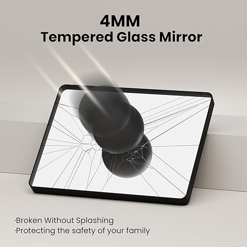 Miniatura 6 de Espejo de baño de plata cepillada para pared, espejo rectangular de metal con marco de metal de 24 x 36 pulgadas, espejo de tocador moderno montado