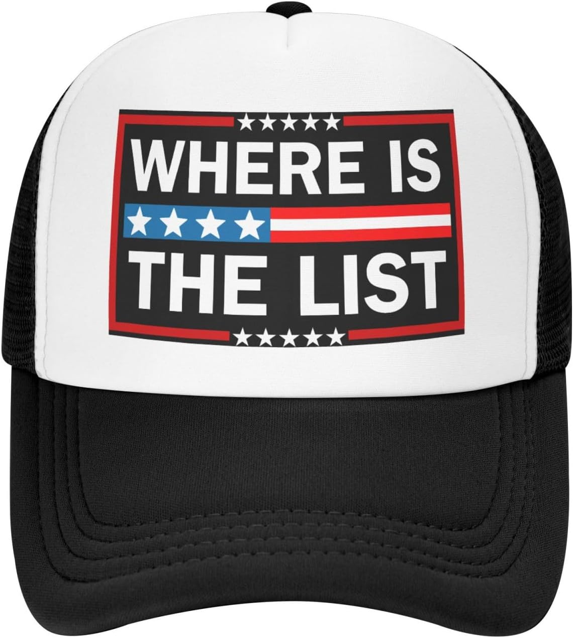Baseball Cap Where is The List Trucker Hat Unisex Black