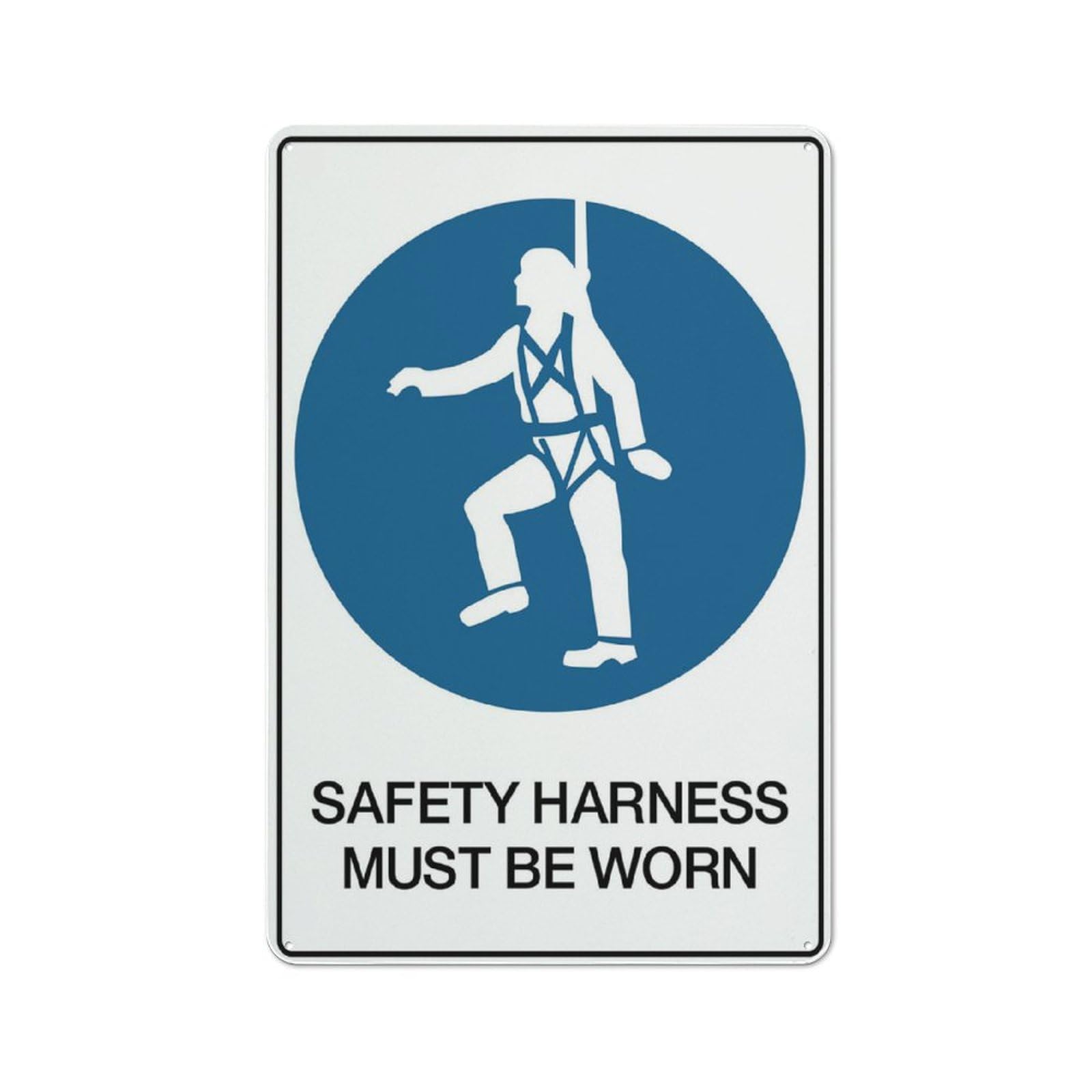 Safety Harness Must Be Worn Sign, 8x12 Inch UV-Ink Printed Aluminum for House & Business