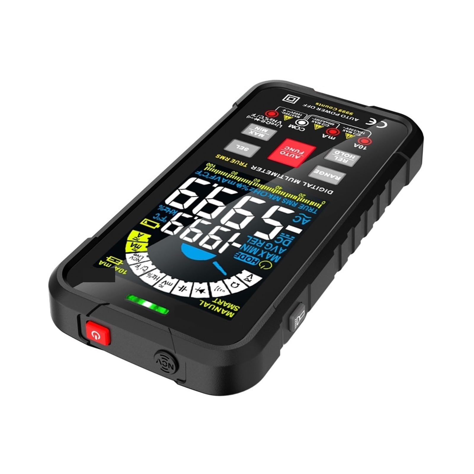 Inteligentny Multimetr Auto Zakres 1000V 10A Cyfrowy Tester Pojemności True REL Ohm AC Miernik Napięcia DC Multimetro Szybko Dokładnie Łatwy Odczyt(BLUE)