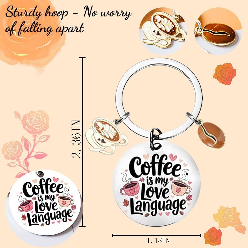 Coffee Keychain Coffee Lover Gifts for Women Men Accessories Coffees Gifts for Lovers Women Barista Gift Funny Coworker Gift Cute Accessories Halloween Christmas Keychain Ideas - Image 6