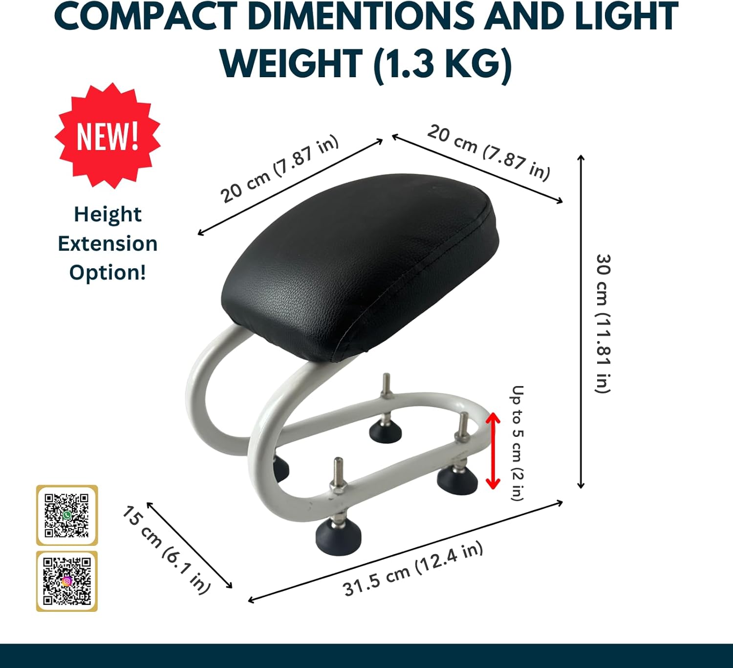 Sujood Seat Muslim Prayer Chair – with Extra Hight Adjustment, Non-Slip Cushion, Portable Yoga Bench for Sitting Sujood, Islamic Prayer and Meditation Support