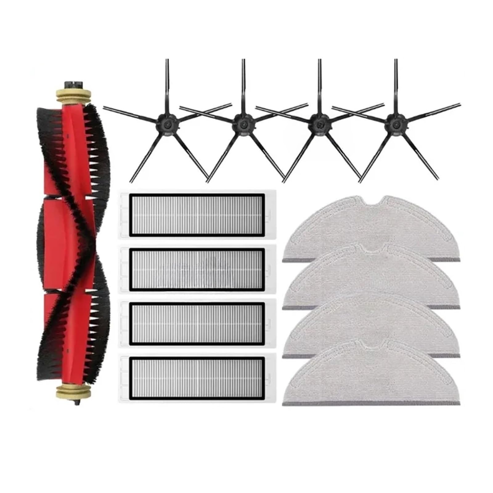 PORRSYDCD Roller Side Brush Filter Mop Accessories，Compatible With Roborock S5, S5 Max, S6 MaxV, S6 Pure, E4, E5, S51, S52, S55 Parts(Set I)