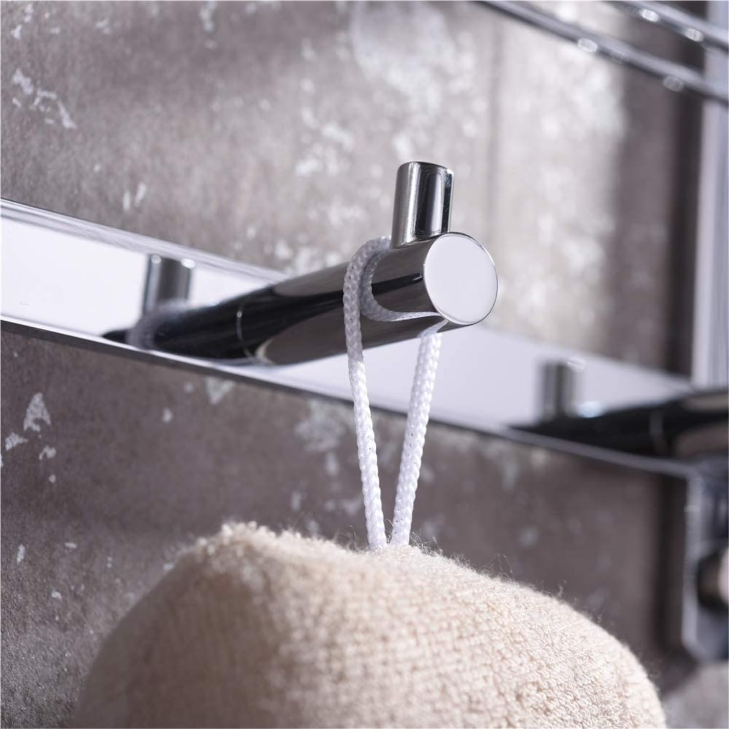Estantería Cocina y Baño Estante De Ducha Montado En La Pared Cesta Almacenamiento Baño Cromo Latón Con 5 Ganchos Estanteria Ducha