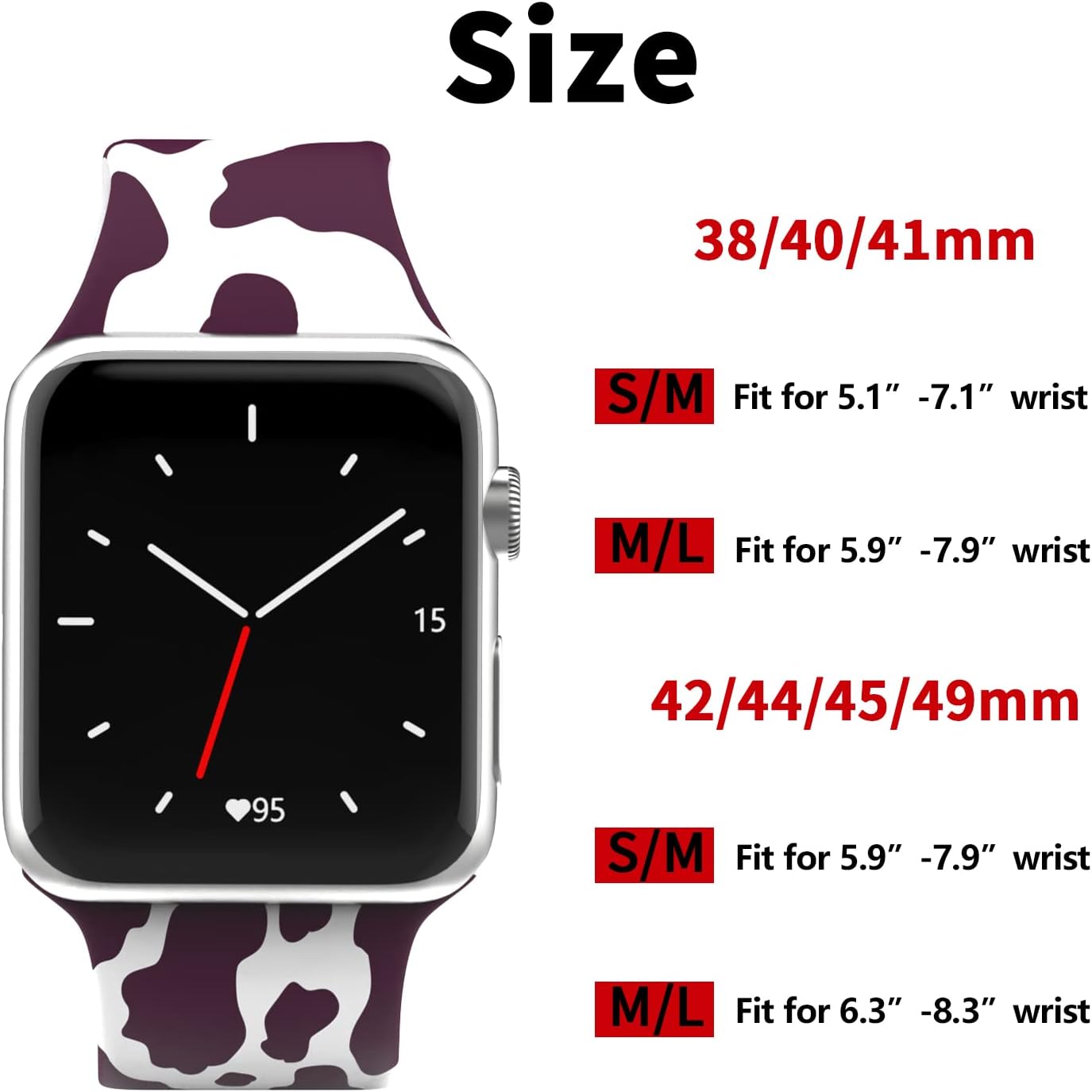 Fancy Bands Animal Print Silicone Band Compatible with Apple Watch 38mm 40mm 41mm 42mm 44mm 45mm 49mm For iWatch Series 8 7 SE 6 5 4 3 2 1 Ultra