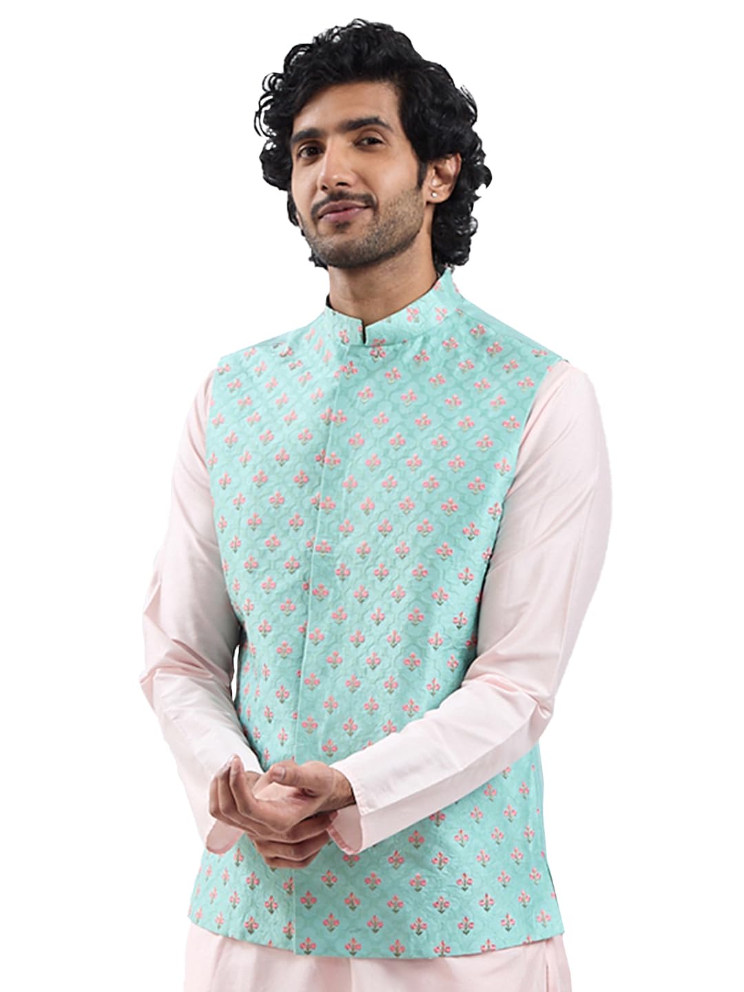 vastramay Men's - Nehru Jacket, Thread Work Silk Blend Nehru Jacket, Traditional Indian Festive & Ethnic Wear-picture-29