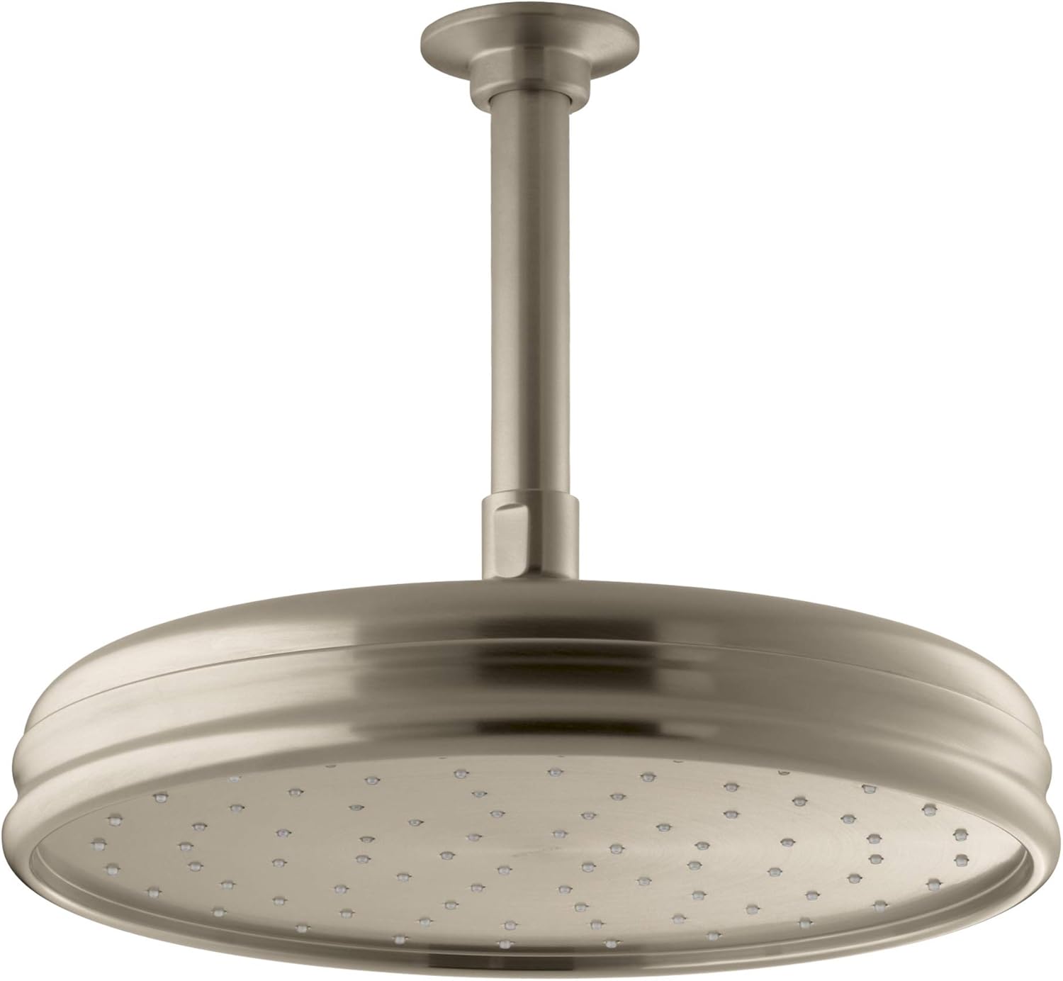 Kohler Traditional Round 10" Single Function 1.75 GPM Rainhead with MasterClean Sprayface and Katalyst Air-Induction Technology, Vibrant Brushed Bronze