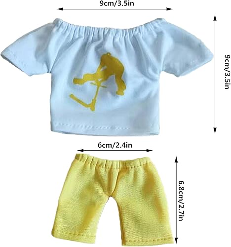 Miniatura 4 de Chenfly Conjunto de juguetes de ropa para los dedos, mini pantalón con punta de los dedos, mini camiseta para recuerdos de fiesta de movimiento,