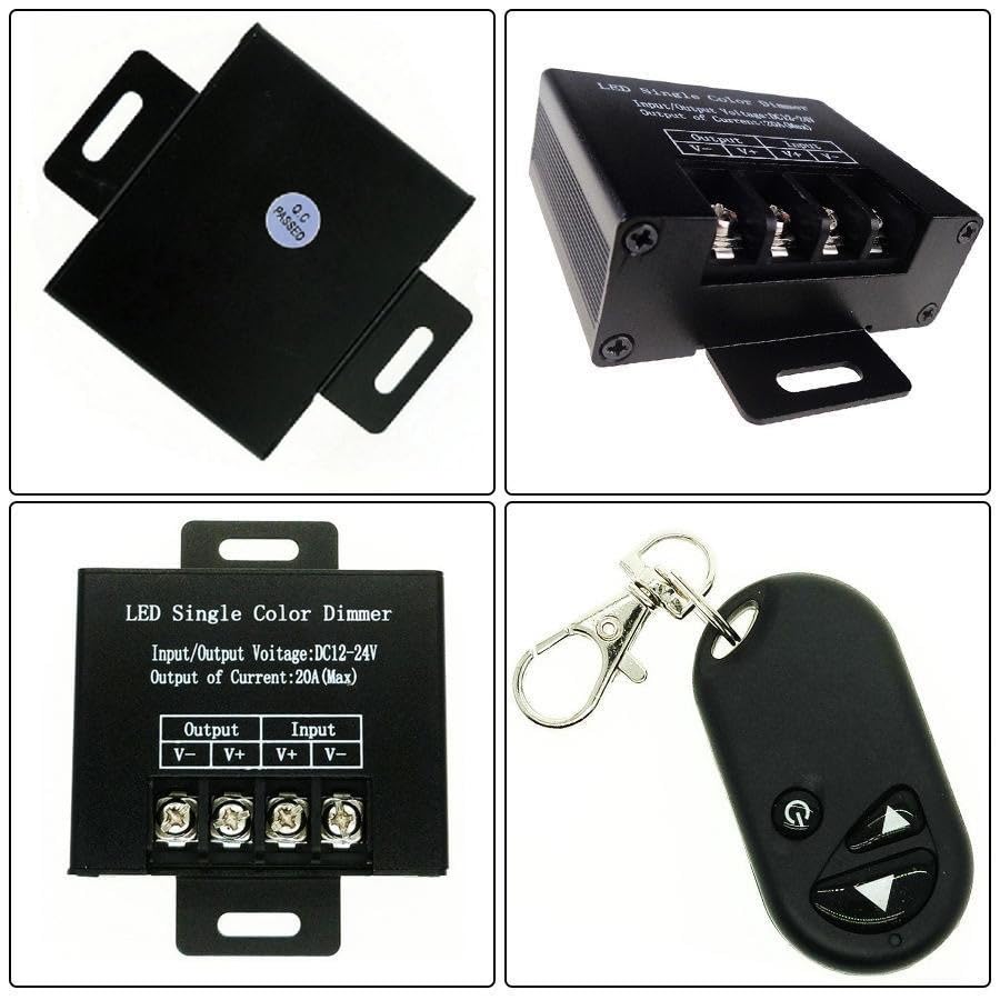 Taikuwu DC12V-24V 20A LED Dimmer Wireless RF Remote Control Dimmer for SMD 5050 3528 Single Color LED Strip Light - Image 3