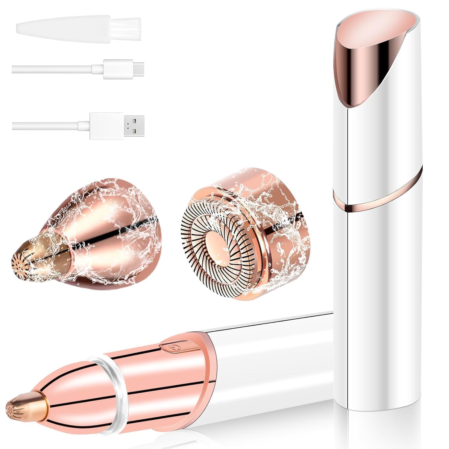 Flawless Women's Facial Hair Remover with LED Light, Rechargeable Portable Epilator for Lips, Eyebrows, Chin, Nose, Underarms & Bikini Area with 2 Replacement Heads & Cleaning Brush-image-24