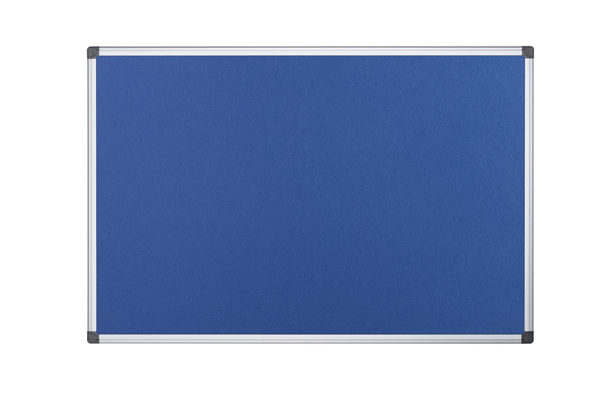 Bi-Office Maya Pinnwand Mit Aluminiumrahmen - 200 x 120 cm - Blaue Filzoberfläche, Filztafel Zum Gebrauch Mit Pinnnadeln