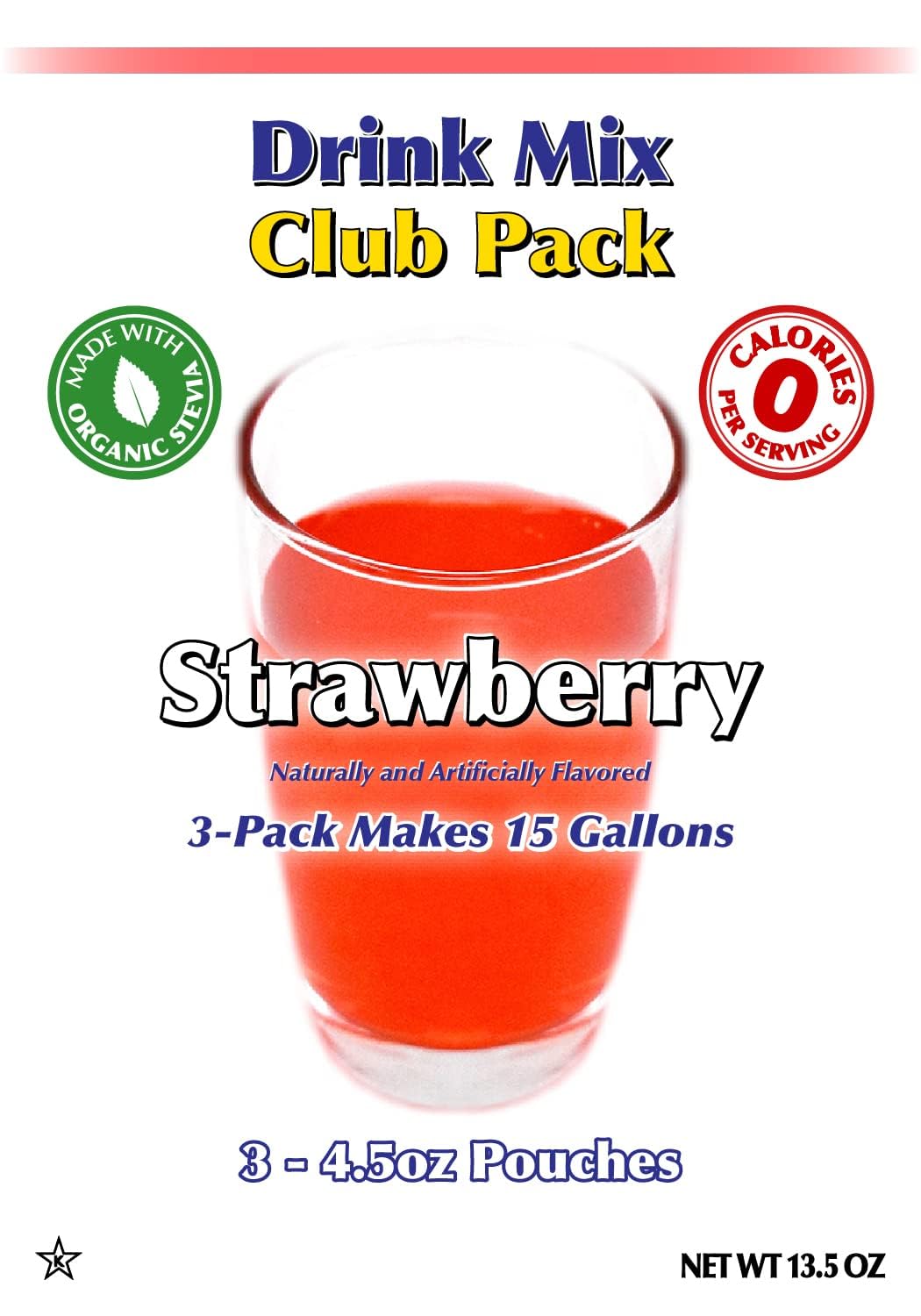 GramZero Strawberry Zero Calorie Sugar Free Drink Mix, Great For Nutrition Club Loaded Teas, Stevia Sweetened
