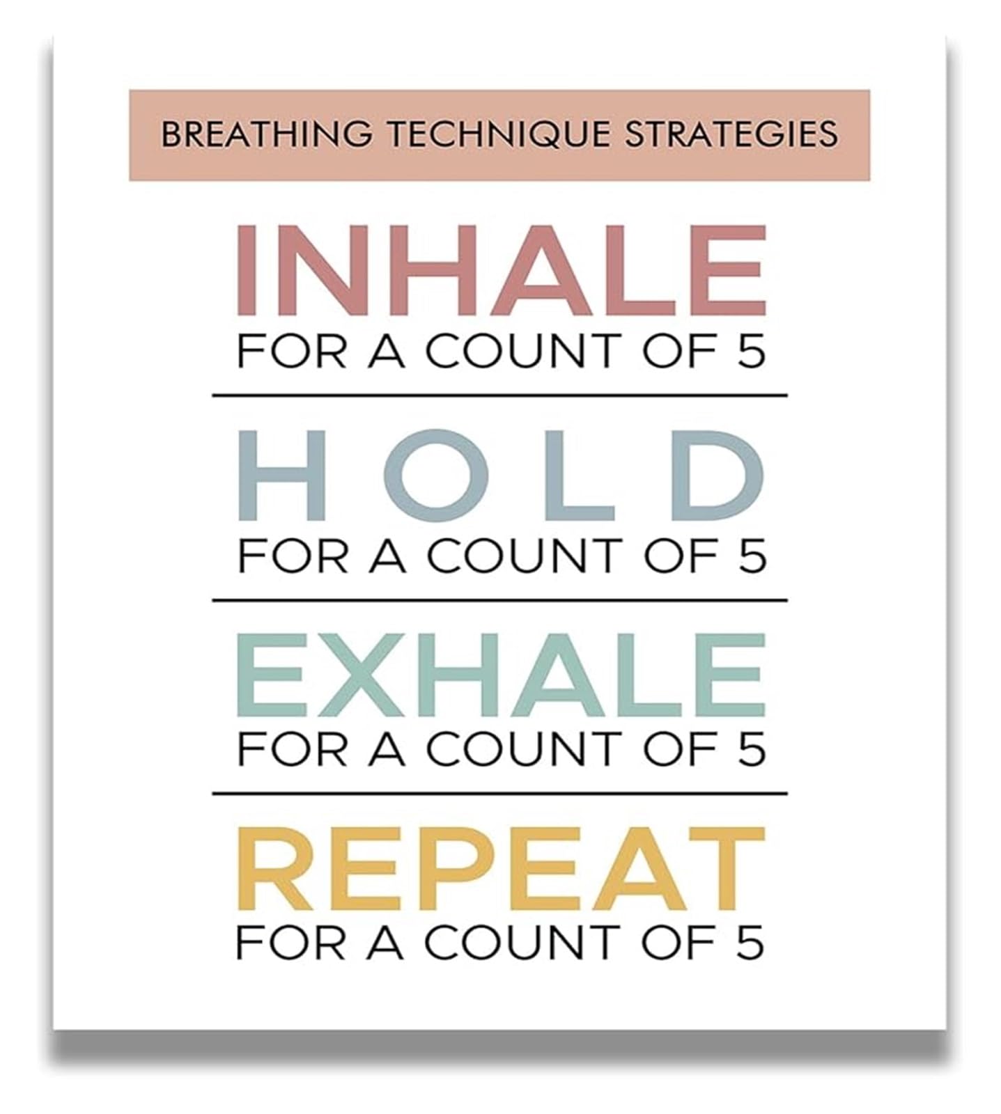 RNUMLIGH Techniques Poster for Room, Mental Health Wall-Art Decor Calming Corner Office(Framed,16x24inch(40x60cm))