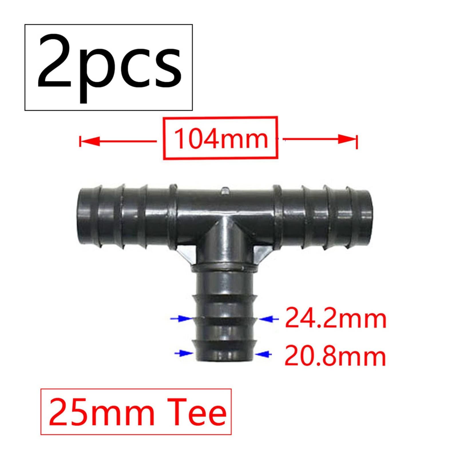 Generic Irrigazione a goccia 16/20/25mm Tube Raccordi for barbiere Connettore TEE CONNETTORE CONNETTORE CONNETTORE CAP PRINCITA KIT END END GIARDINO DI TUBO 1/2 POLLICI(White)