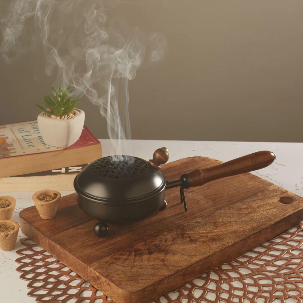 CraftVatika Dhoop Dani with Handle, Metal Dhuni Loban Burner Incense Burner Dhoop Dani for Pooja, Living Room, Office, Temple, Home Decor Dhoop Dani, Daily Pooja Need (B0DHZNCY8R) Amazon Price History, Amazon Price Tracker