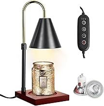 YudouTech Candle Warmer Lamp, Electric Candle Wax Warmer Lamp with Timer & Dimmer, Height Adjustable Scented Candles, Candle Warmer with 2*50W Bulbs for Home Decor,Gifts for Mom.