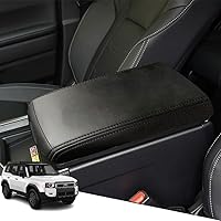 Vista 97 de Funda de cuero para consola central, funda protectora para reposabrazos, accesorios (negro con costuras blancas) para Mazda CX-5/CX5 2017 2018 2019