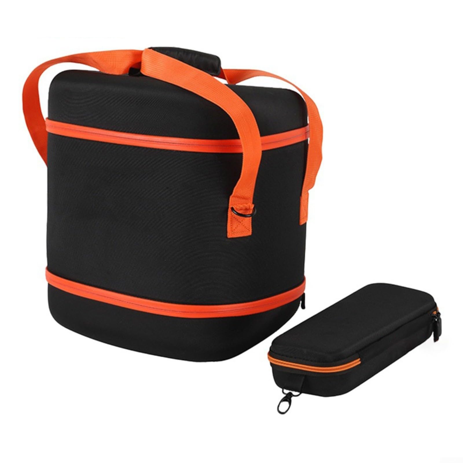 EVA Storage Case 2 con borsa per microfono, custodia rigida antiurto per il trasporto, 33,5 x 28 x 36 cm, nero per arancione (nero)