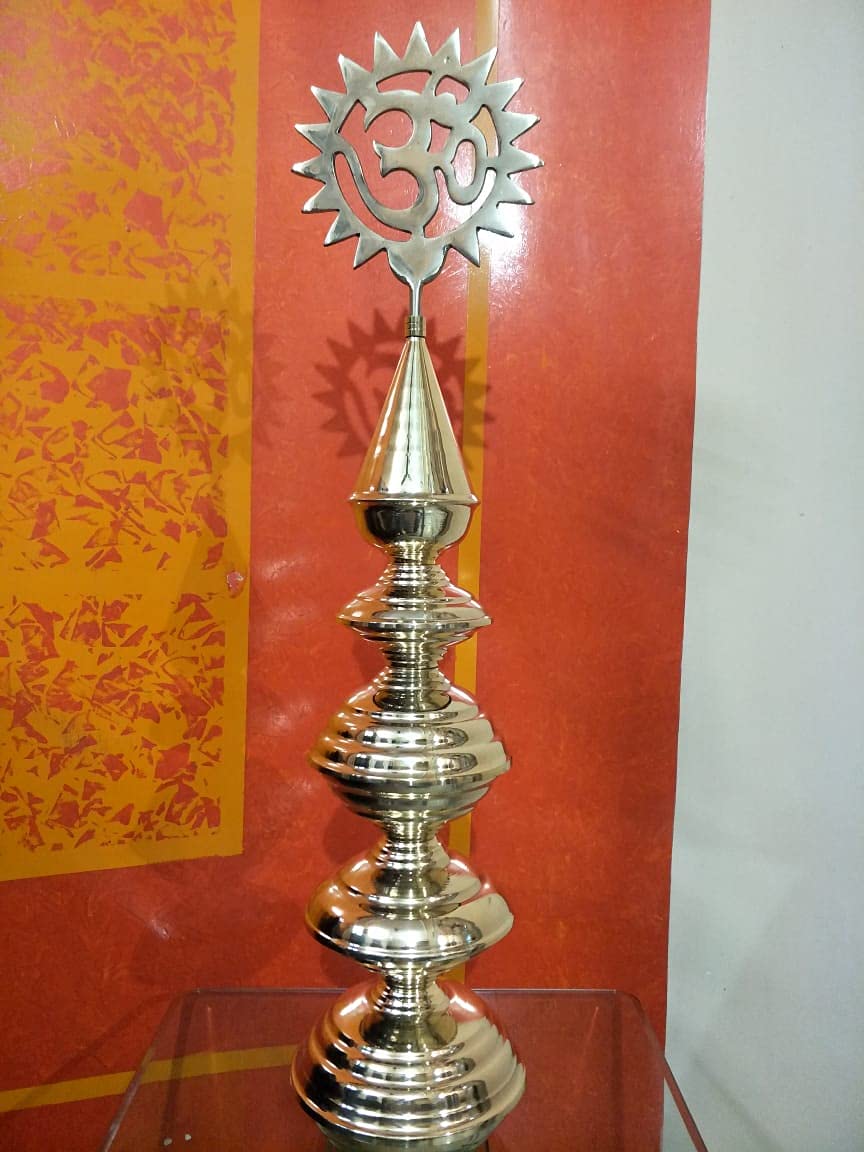 JaiSakshi mandir Shikhar Kalash Gold Polish, Pooja Kalash, Dome Kalash, Gumbad Kalash, Brass Shikhar Kalash (36 INCH)